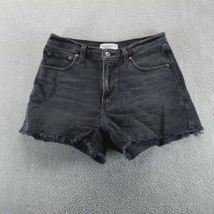 Abercrombie Fitch Shorts Womens 8 Black 90s Relaxed Cutoff High Rise Denim